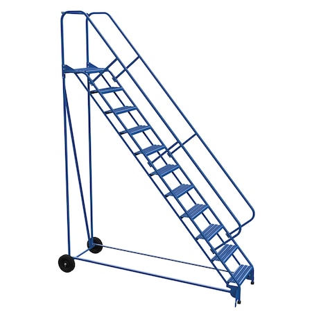 Vestil 140 H Steel Roll A Fold Ladder, 50 deg., Grip, 11 Step, 11 Steps LAD-RAF-11-24-G-EZ
